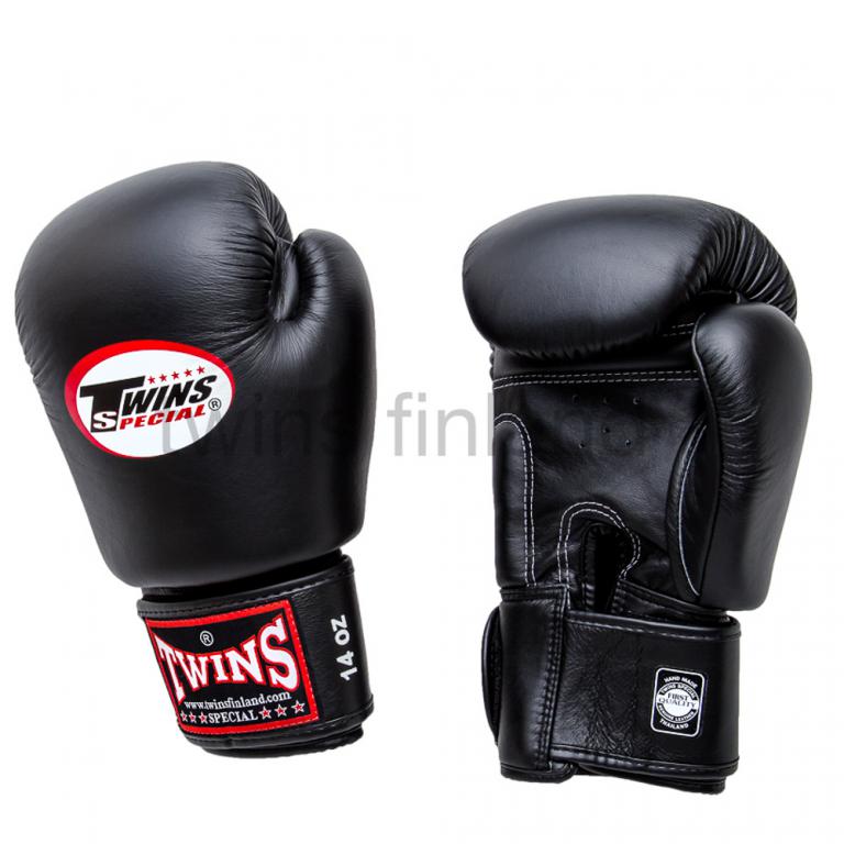 TWINS Boxing Gloves- Dual Light Colors w/ Elastic - BGEL1DUAL-BRIGHT-BLK -  by TWINS SPECIAL